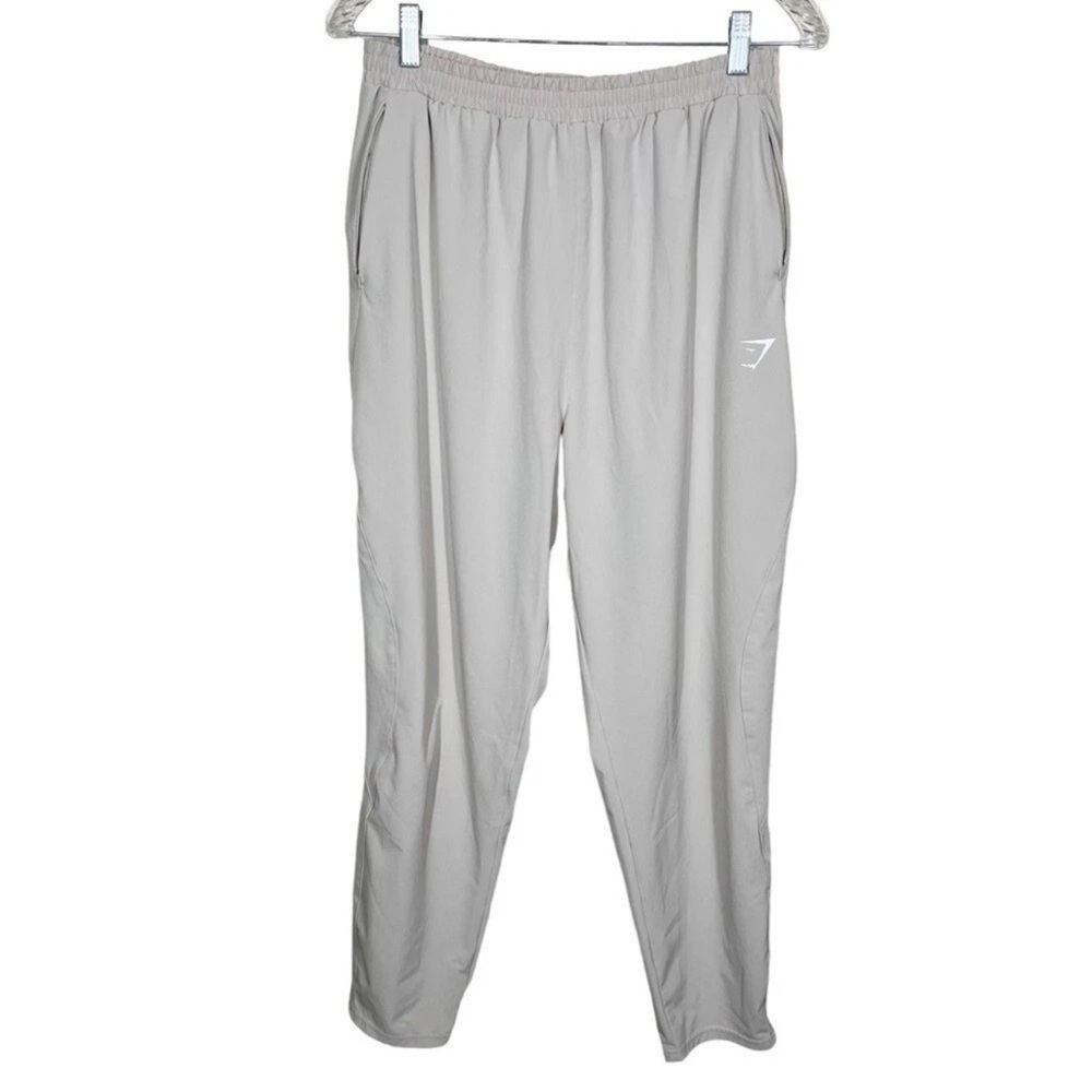 Gymshark Womens Maximise Track Jogger Pants Tan Size Large Athleisure high rise
